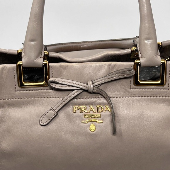Authentic Prada Hand Bag Satchel Calf Leather 2237218 - Picture 2 of 16